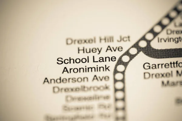 Στο Σταθμό Του Σχολείου Φιλαδέλφεια Metro Χάρτη — Φωτογραφία Αρχείου
