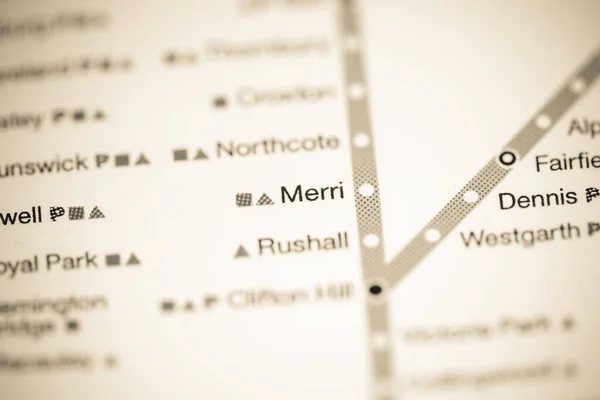 Estación Merri Mapa Del Metro Melbourne — Foto de Stock