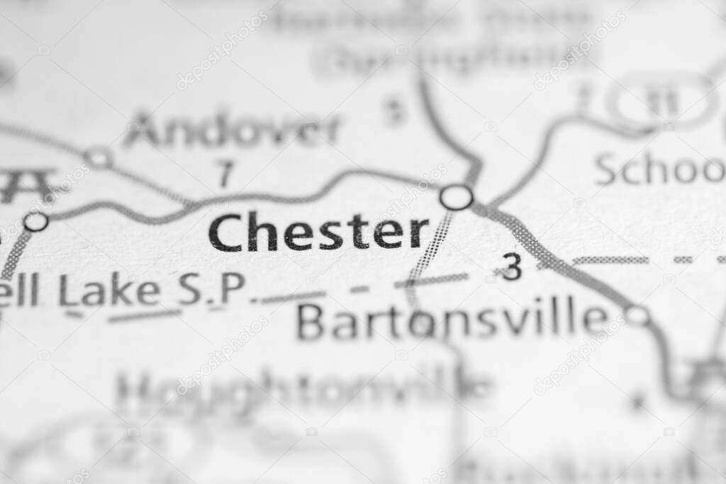 Chester. Vermont. USA map