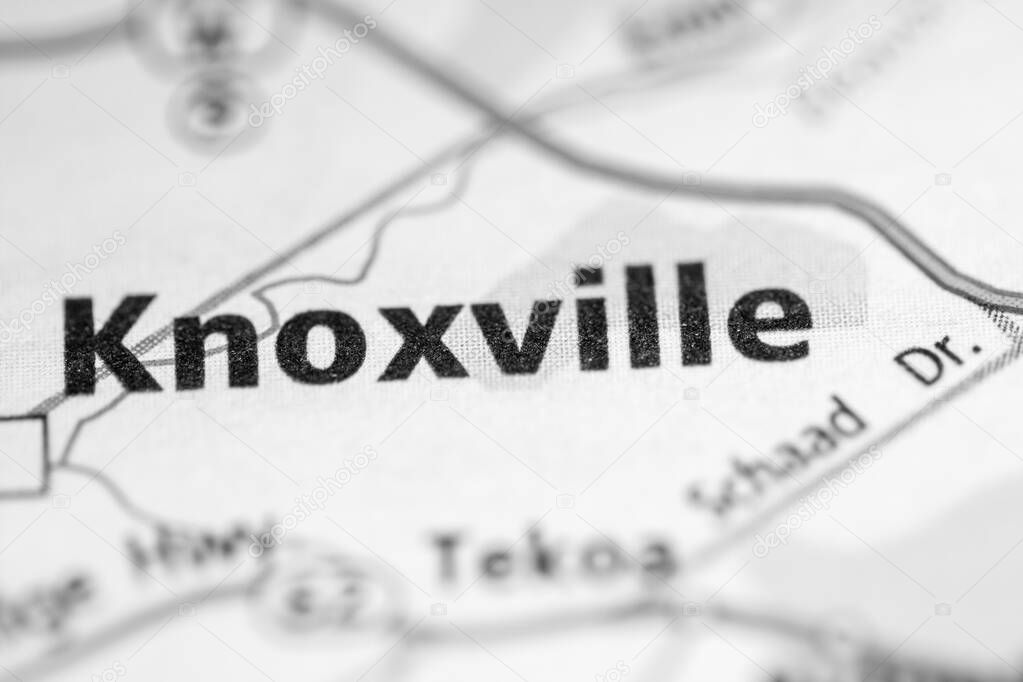 Knoxville. Tennessee. USA map