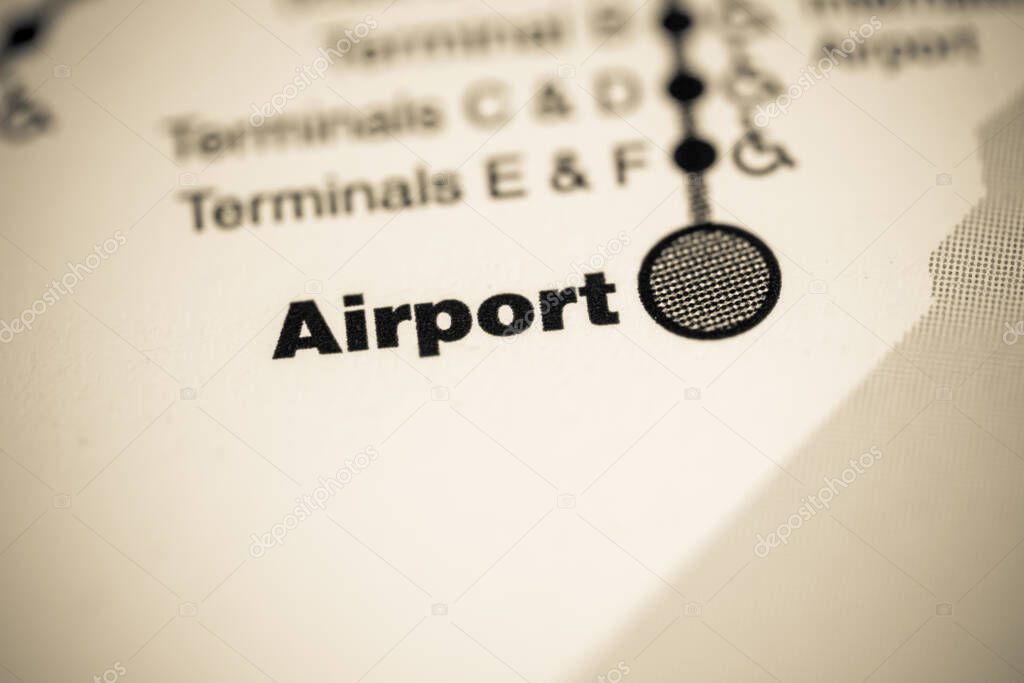 Estación del aeropuerto. Mapa del metro de Filadelfia. 2022