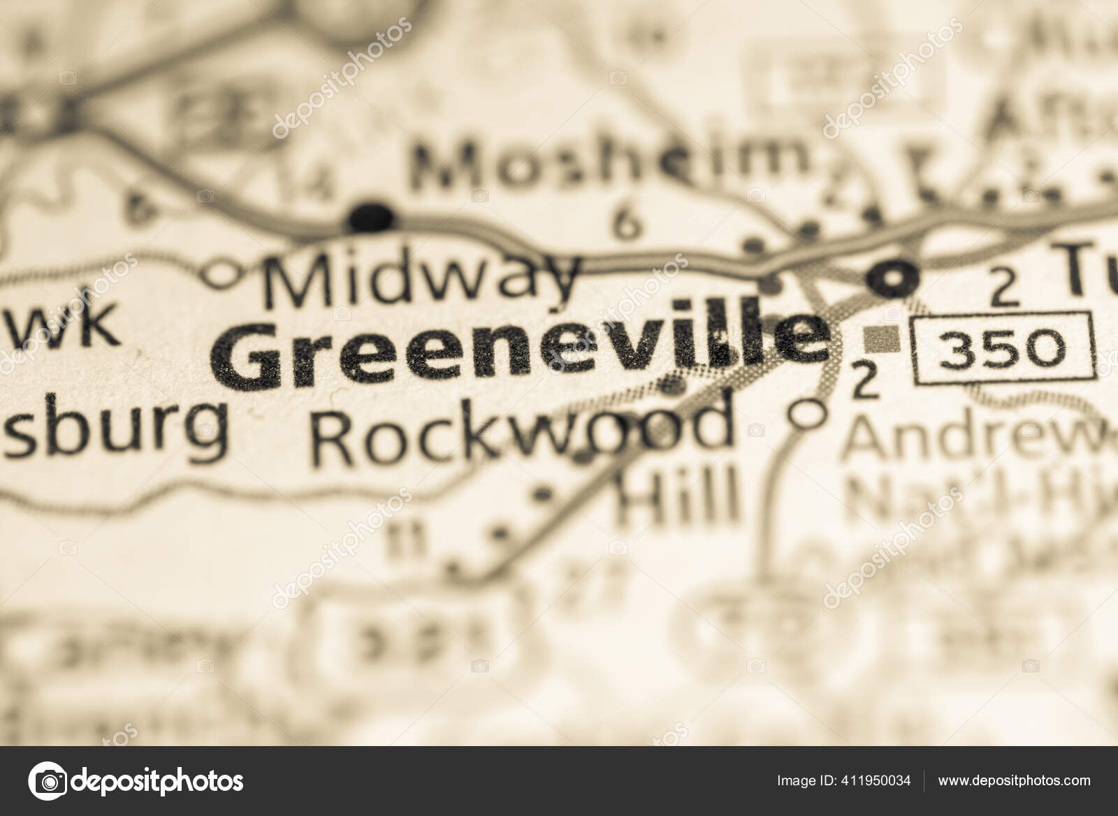 Greeneville Tennessee Usa Map Stock Photo by ©aliceinwonderland2020 