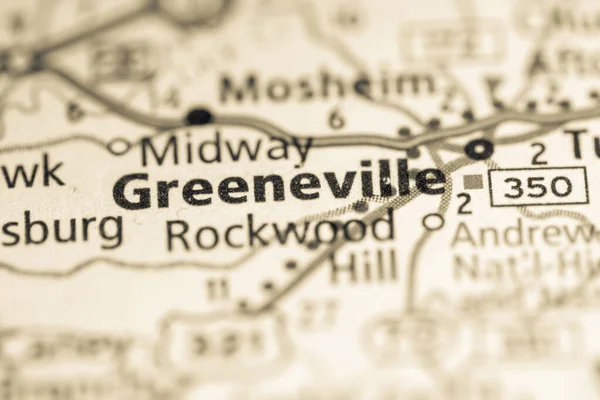 Greeneville Tennessee Abd Haritası — Stok fotoğraf