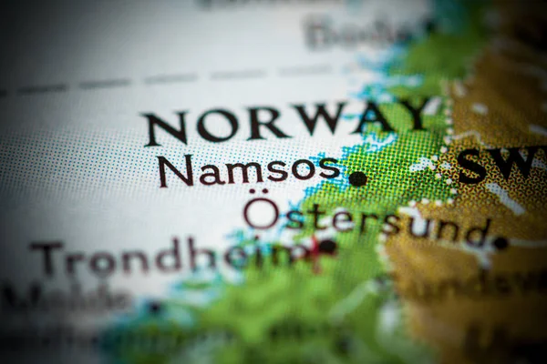 ナムソス ノルウェー地図ビュー — ストック写真