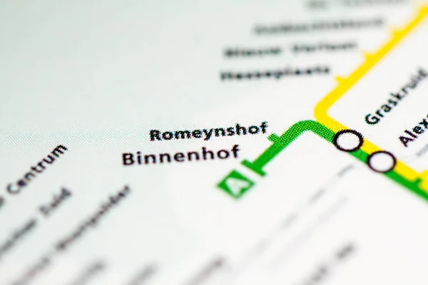 Romeynshof Állomás Rotterdami Metrótérkép — Stock Fotó