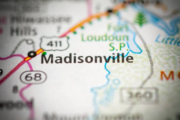 Madisonville 田纳西美国地图 — 图库照片