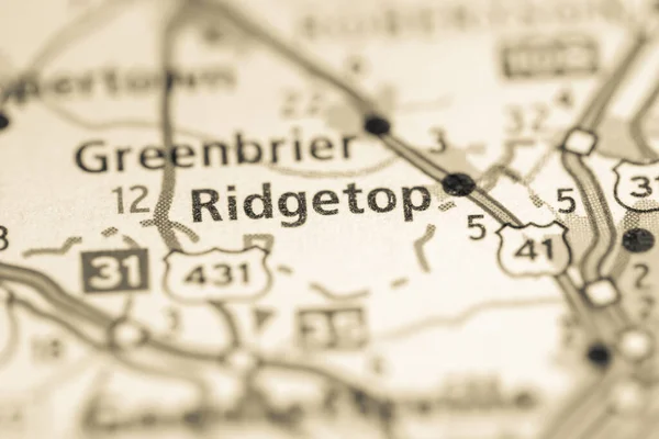 Ridgetop Det Tennessee Usa Begreppet Färdplan — Stockfoto