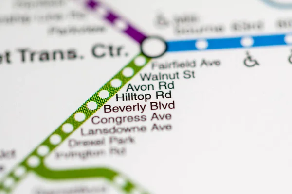 Estación Hilltop Mapa Del Metro Filadelfia —  Fotos de Stock