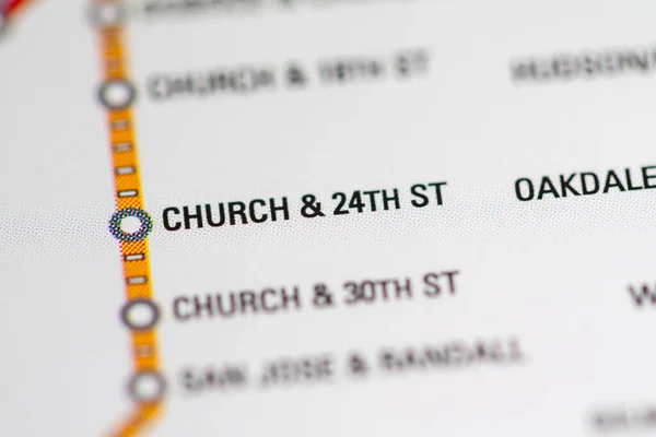 Chiesa 24Th Station Mappa Metropolitana San Francisco — Foto Stock