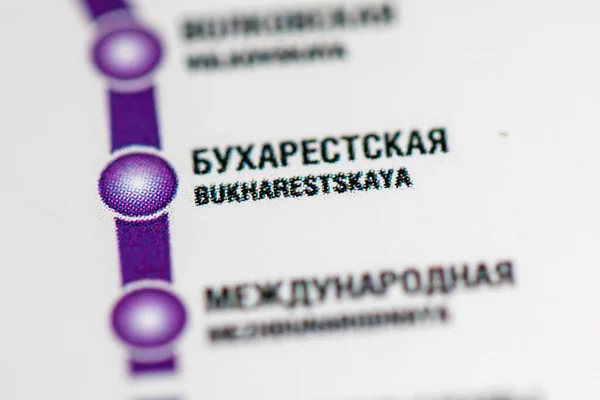 Bukharestskaya Station Carte Métro Saint Petersburg — Photo