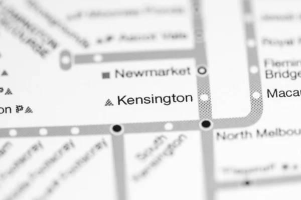 ケンジントン駅 メルボルン地図 — ストック写真