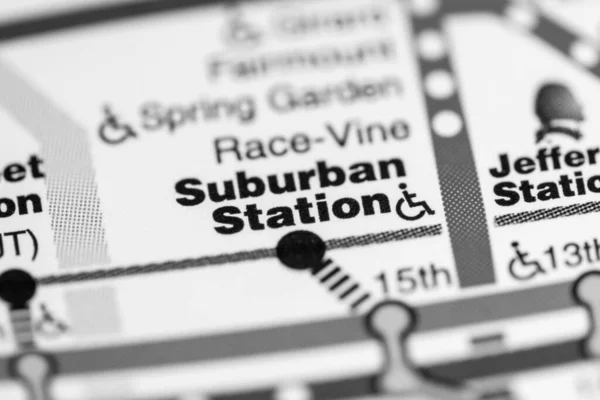 Σταθμός Προαστιακού Σταθμού Φιλαδέλφεια Metro Χάρτη — Φωτογραφία Αρχείου