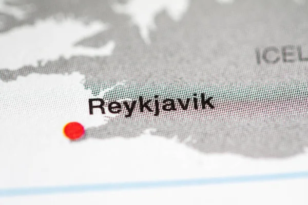 Ρέικιαβικ Ισλανδία Χαρτογραφία Γεωγραφικός Χάρτης — Φωτογραφία Αρχείου