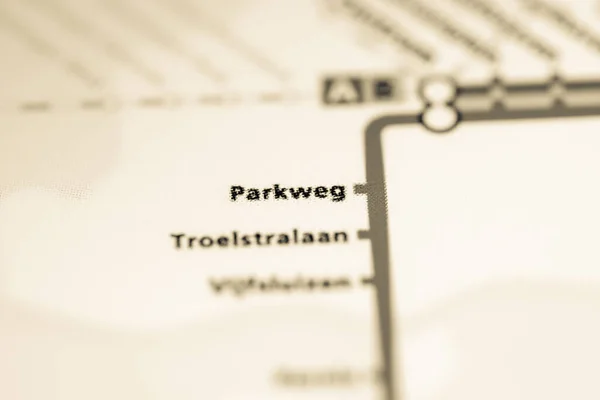 Parkweg Állomás Rotterdami Metrótérkép — Stock Fotó
