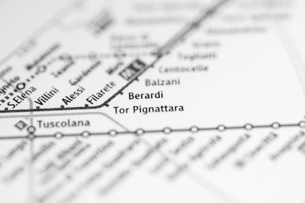 Stacja Berardi Mapa Metra Rzymie — Zdjęcie stockowe