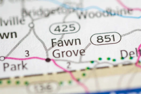 Fawn Grove 宾夕法尼亚美国地图 — 图库照片