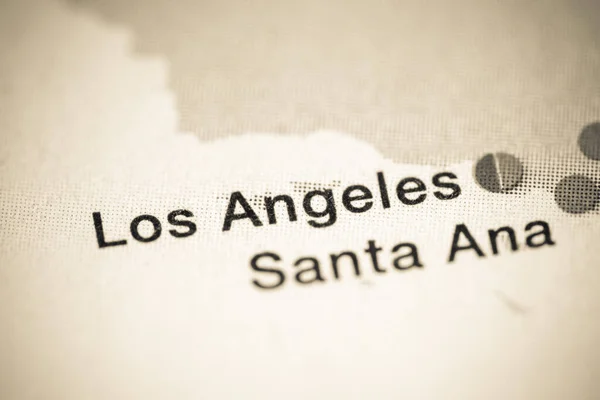 Mapa Geográfico Los Ángeles California Estados Unidos Cartografía Ilustración —  Fotos de Stock