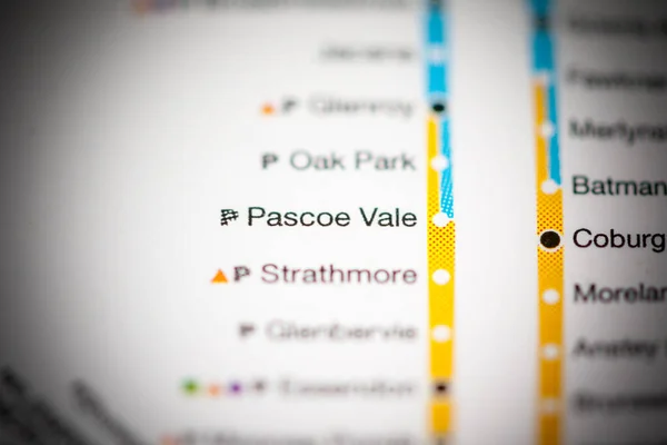 パスコー ベイル駅 メルボルン地図 — ストック写真