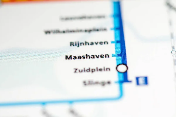 Maashaven Állomás Rotterdami Metrótérkép — Stock Fotó