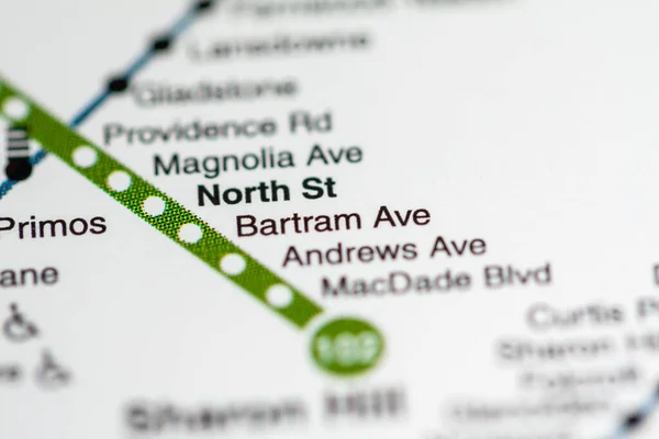 Σταθμός Λεωφόρου Μπάρτραμ Φιλαδέλφεια Metro Χάρτη — Φωτογραφία Αρχείου