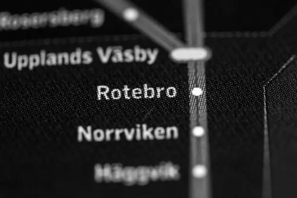 Station Rotebro Carte Métro Stockholm — Photo