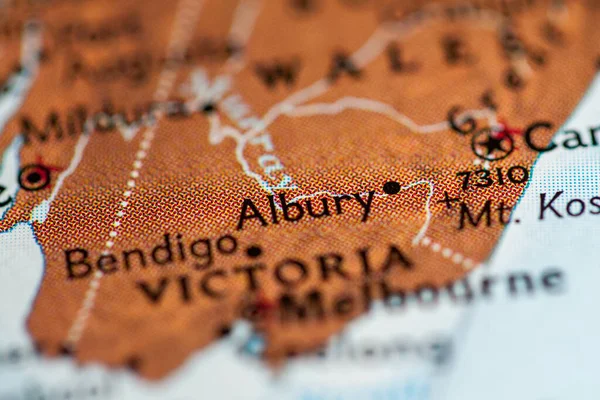 Albury Αυστραλία Στον Γεωγραφικό Χάρτη — Φωτογραφία Αρχείου
