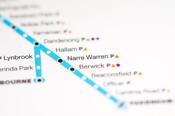 ナーレ ウォーレン駅 メルボルン地図 — ストック写真