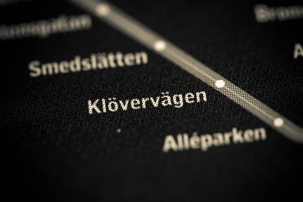 Klovervagen Station Carte Métro Stockholm — Photo