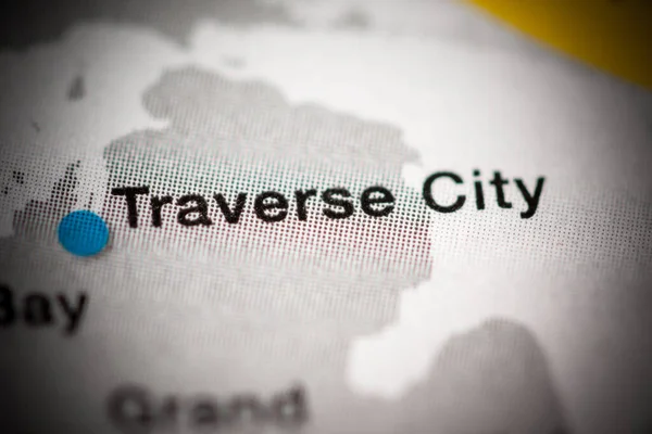Traverse City, Michigan, USA cartography illustration map