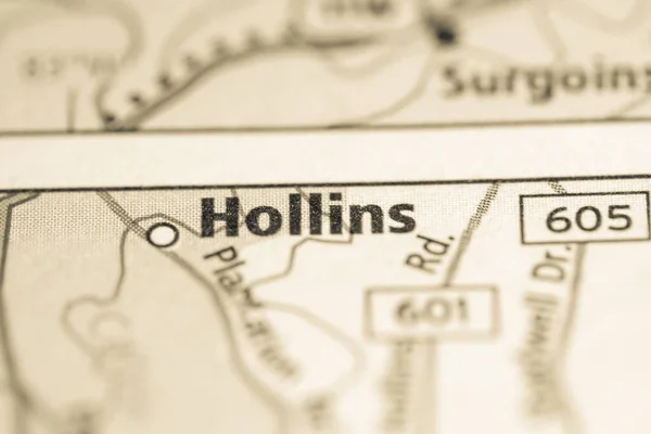 Hollinsie Wirginia Koncepcja Mapy Usa — Zdjęcie stockowe