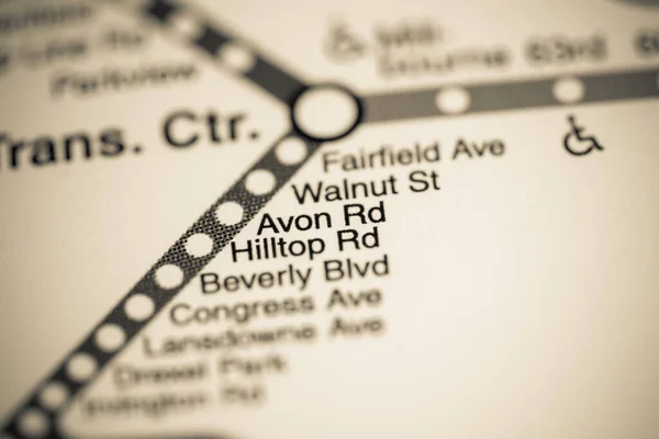 Estación Avon Mapa Del Metro Filadelfia —  Fotos de Stock