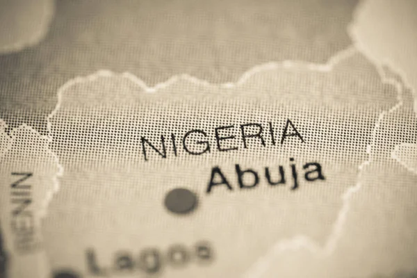 ナイジェリア地図イラスト 地理地図 — ストック写真
