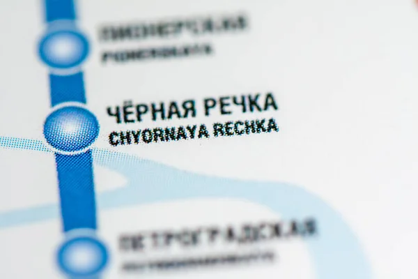Chyornaja Rechka Stationen Sankt Petersburg Tunnelbanekarta — Stockfoto
