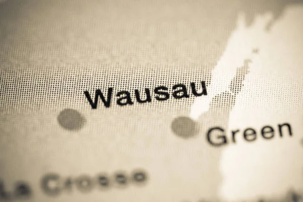 Wausau Usa Térképészeti Illusztráció Földrajz Térkép — Stock Fotó