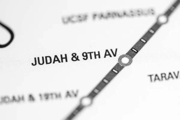 Judah 9Th Station San Francisco Metro Map — Stock Photo, Image