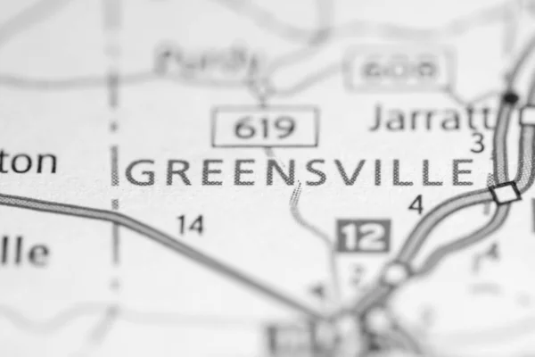 Greensville Virginia Eua Conceito Mapa Rodoviário — Fotografia de Stock