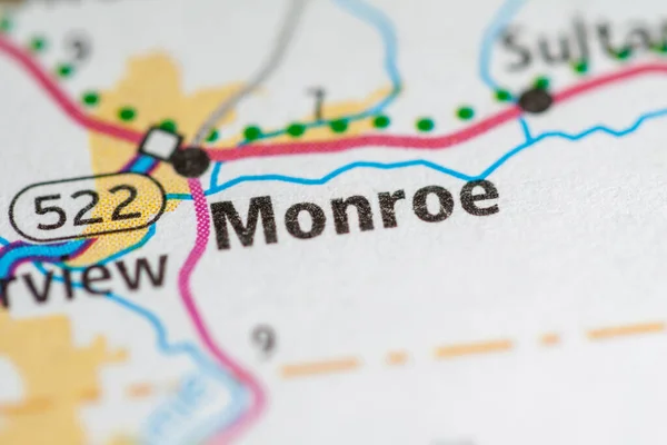 Met Monroe Washington Kaart Verenigde Staten — Stockfoto