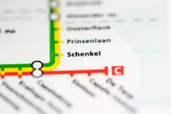 申克尔车站 鹿特丹地铁地图 — 图库照片