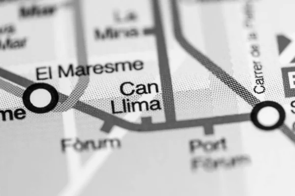 リマ駅がある バルセロナ地下鉄地図 — ストック写真