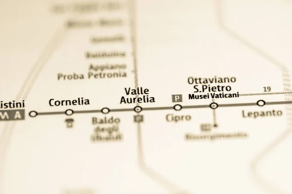 Valle Aurelia Stationen Rom Metro Karta — Stockfoto