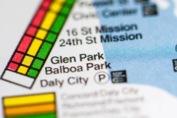 Glen Park Station. San Francisco Metro map.