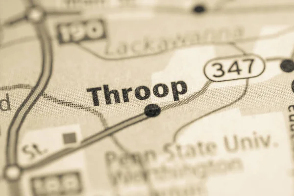 Throop. Pennsylvania. USA map