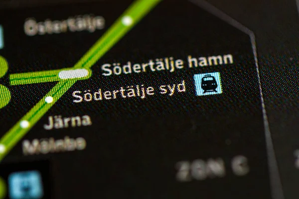 Станция Содерталье Сид Карта Метро Стокгольма — стоковое фото