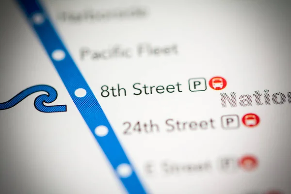 8丁目駅 サンディエゴ地下鉄地図 — ストック写真