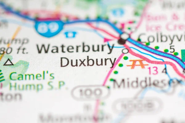 Duxbury Vermont Eua Mapa — Fotografia de Stock