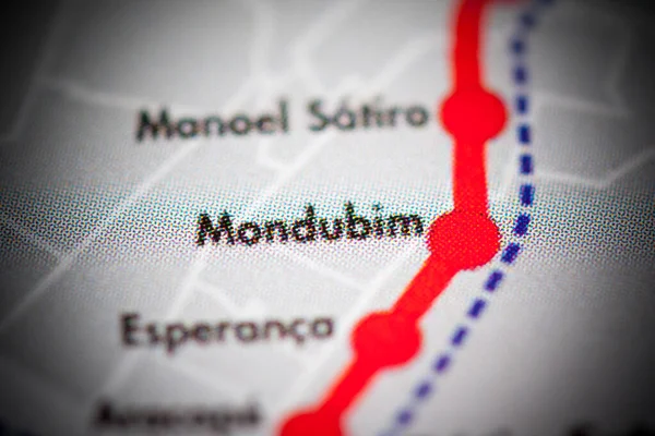 Estação Mondubim Mapa Metrô Fortaleza — Fotografia de Stock