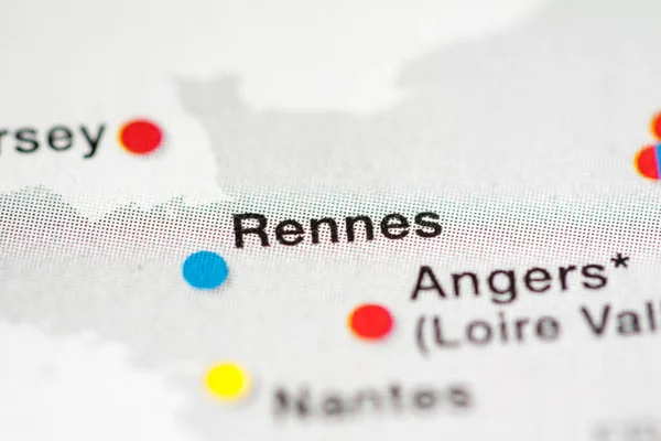 Карта Ренн Франция Rennes — стоковое фото