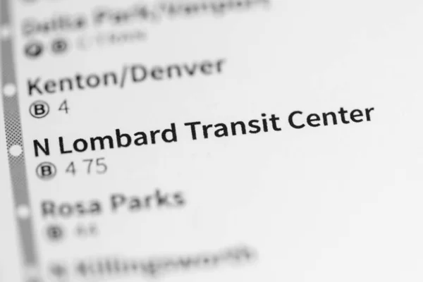Estación Lombard Transit Center Mapa Del Metro Portland —  Fotos de Stock