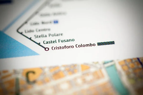 Cristoforo Colombo Station Rome Metro Map — Stock Photo, Image