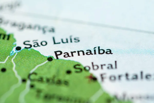 Parnaiba Brésil Sur Carte Géographique — Photo